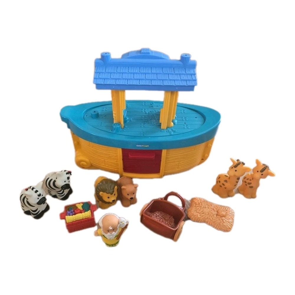 Fisher-Price Little People Noah's Ark Boat Figures Noah BMM06 Vintage Playset